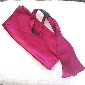 self-tie red bow tie set